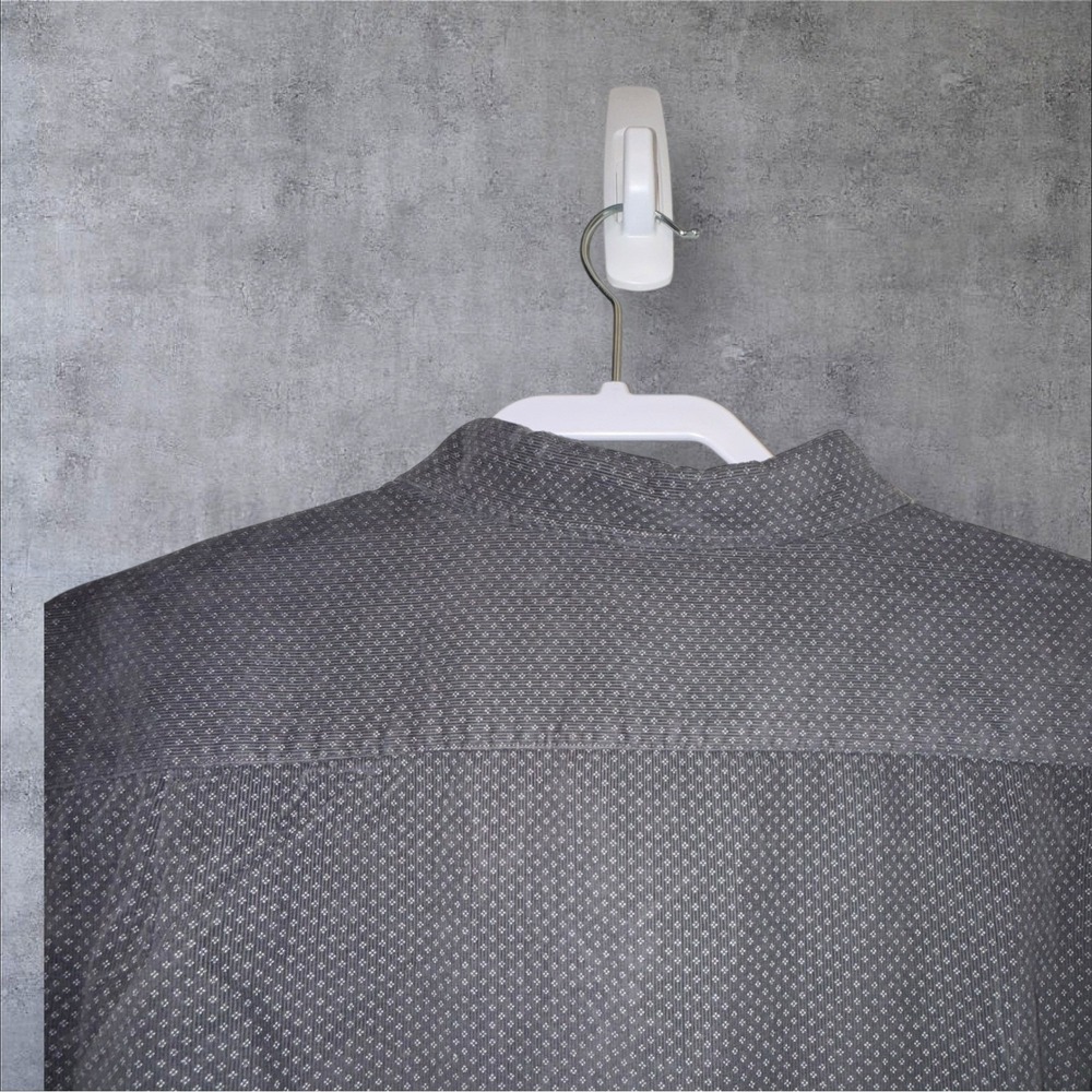 Michael Kors Mens XXL Classic Fit Gray Patterned Long Sleeve Shirt - Picture 4 of 8